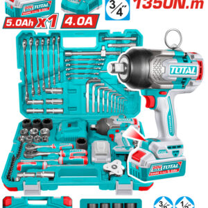 TOTAL ΕΠΑΓΓ. ΣΕΤ ΜΠΟΥΛΟΝΟΚΛΕΙΔΟ ΜΠΑΤ. Li-ion 20V / 1350Nm / 5Ah / 1 ΜΠΑΤ 126ΤΕΜ (THKTHP31262)
