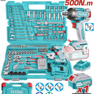 TOTAL ΕΠΑΓΓ. ΣΕΤ ΜΠΟΥΛΟΝΟΚΛΕΙΔΟ ΜΠΑΤ. Li-ion 20V / 500Nm / 4Ah / 1 ΜΠΑΤ 152ΤΕΜ BL Motor (THKTHP31522)