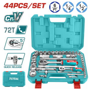 TOTAL ΕΠΑΓΓ. ΣΕΤ ΚΑΣΕΤΙΝΑ ΚΑΡΥΔΑΚΙΑ 1/4" & 1/2" 44ΤΕΜ (THT421441)