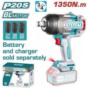TOTAL ΕΠΑΓΓ. ΜΠΟΥΛΟΝΟΚΛΕΙΔΟ ΜΠΑΤ. Li-ion 20V / 1350Nm ΧΩΡΙΣ ΜΠΑΤΑΡΙΑ & ΦΟΡΤΙΣΤΗ (TIWLI201351)