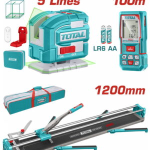 TOTAL ΕΠΑΓΓ. ΣΕΤ ΚΟΦΤΗΣ ΠΛΑΚΙΔΙΩΝ 120cm + ΑΛΦΑΔΙ LASER 35m + ΜΕΤΡΗΤΗΣ ΑΠΟΣ. 100m (TOS250911)