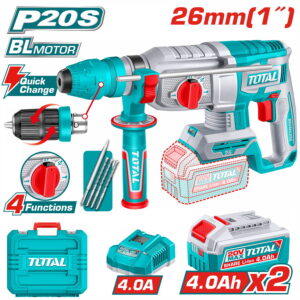 TOTAL ΕΠΑΓΓ. ΣΕΤ ΠΝΕΥΜΑΤΙΚΟ ΠΙΣΤΟΛΕΤΟ ΜΠΑΤ. Li-ion 20V / 4Ah / 2 ΜΠΑΤΑΡΙΕΣ ΜΕ ΤΑΧΥΤΣΟΚ (TRHLI202689)