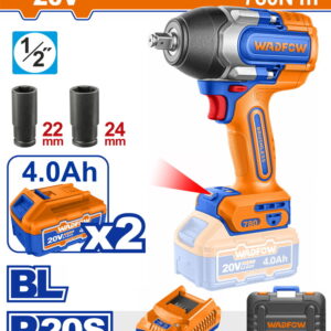WADFOW ΜΠΟΥΛΟΝΟΚΛΕΙΔΟ ΜΠΑΤ. Li-ion 20V / 780Nm / 4Ah / 2 ΜΠΑΤ BL Motor (WCD1B78E)