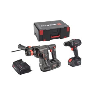 Wurth ABH + ABS Compact Σετ Δραπανοκατσάβιδο & Πιστολέτο Brushless 18V με 2 Μπαταρίες 5Ah και Θήκη