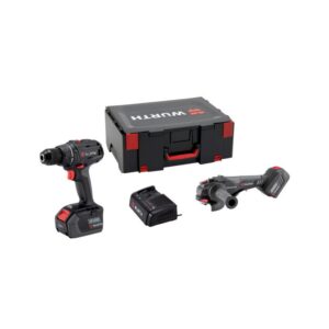 Wurth ABS 18 Compact Σετ Γωνιακός Τροχός & Δραπανοκατσάβιδο Brushless 18V με 2 Μπαταρίες 5Ah και Θήκη