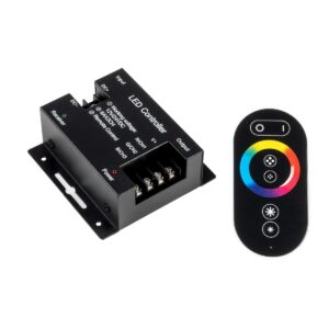 GLOBOSTAR® RGBCONTROLLER 73406 Dimmer / Controller με RF Ασύρματο Χειριστήριο με 3 x 6A 180W Κανάλια DC 12-24V 18A 432W Max IP20 - RF2.4Ghz - Μ8.3 x Π8.3 x Υ3cm - 2 Χρόνια Εγγύηση