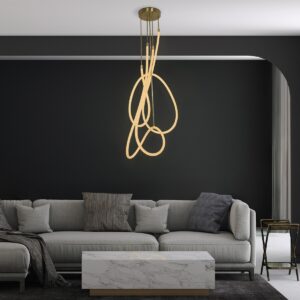 kelvo Glow Κρεμαστό Φωτιστικό Λευκό LED με Ρυθμιζόμενο Λευκό Φως 100x100x140εκ. KLV-101-0154