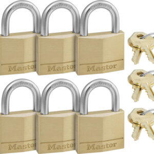 Master Lock 140EURSIX Μπρούτζινο Λουκέτο Πέταλο με Κλειδί 40mm 6τμχ (#140460112)