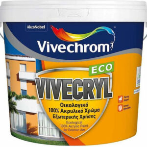 Vivechrom Vivecryl Eco Πλαστικό Χρώμα Ακρυλικό Οικολογικό για Εξωτερική Χρήση 10lt