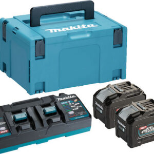 Makita 191Y97-1 - Battery Kit XGT® 40Vmax/8.0Ah Περιλαμβάνει 2 μπαταρίες Li-ion XGT® 40Vmax/8.0Ah (BL4080F), φορτιστή 2 θέσεων (DC40RΒ) & βαλίτσα MakPac