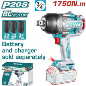 Total TIWLI201751 Brushless Μπουλονόκλειδο Μπαταρίας 20V Solo με Υποδοχή 3/4"