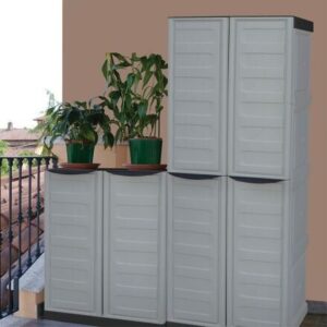 Δίφυλλη Ντουλάπα Πλαστική με 3 Ράφια 70x39x165εκ. S70/TPT