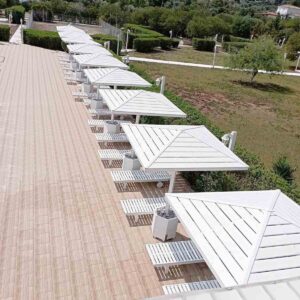 Ομπρέλα Δαπέδου Τετράγωνη Ξύλινη Γαλάζια 2x2m 99187
