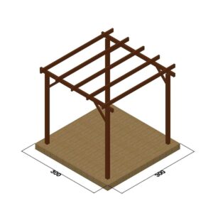 Πέργκολα Κήπου Οροφής από Ξύλο 400x500cm 10-522360