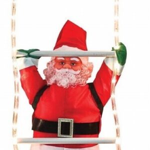 Φωτιζόμενος Διακοσμητικός Άι Βασίλης Ρεύματος με Φωτοσωλήνα Κόκκινος σε Σκάλα 60εκ. 223984
