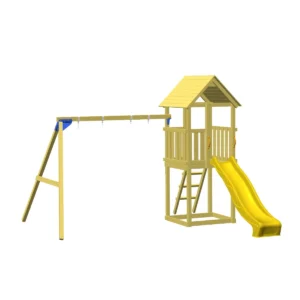 Ξύλινος Πύργος Παιδικής Χαράς Kiosk 120εκ. με Προέκταση Κούνιας