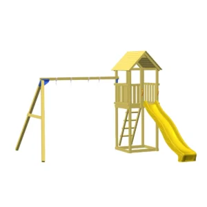 Ξύλινος Πύργος Παιδικής Χαράς Kiosk 150εκ. με Προέκταση Κούνιας