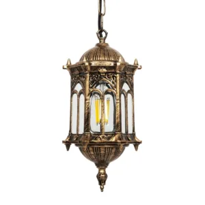 GLOBOSTAR® DARCY 00656 Vintage Κρεμαστό Φωτιστικό Οροφής με Ντουί 1 x E27 AC 220-240V IP20 - Μπρούτζινο - Μ15.5 x Π15.5 x Υ32.5cm