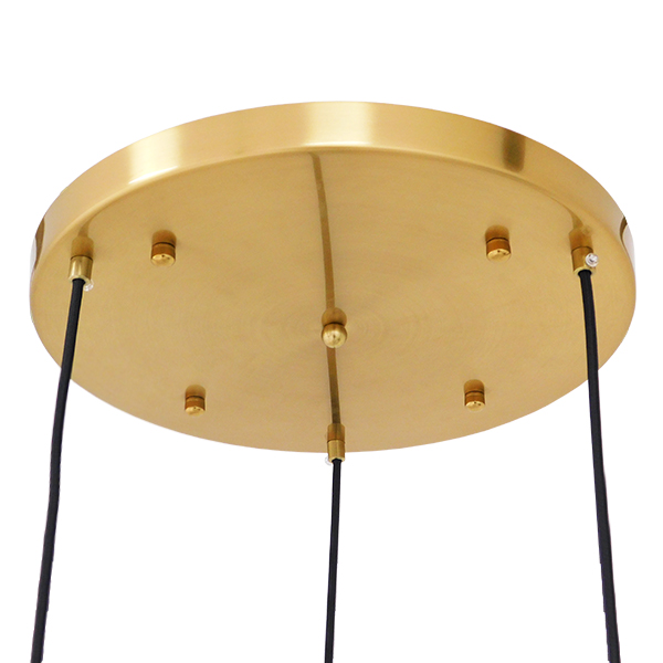 GLOBOSTAR® AMARIS 00978 Μοντέρνο Κρεμαστό Φωτιστικό Οροφής με Ντουί 3 x E27 AC 220-240V IP20 - Χρυσό & Μελί - Μ50 x Π50 x Υ30cm - Image 5