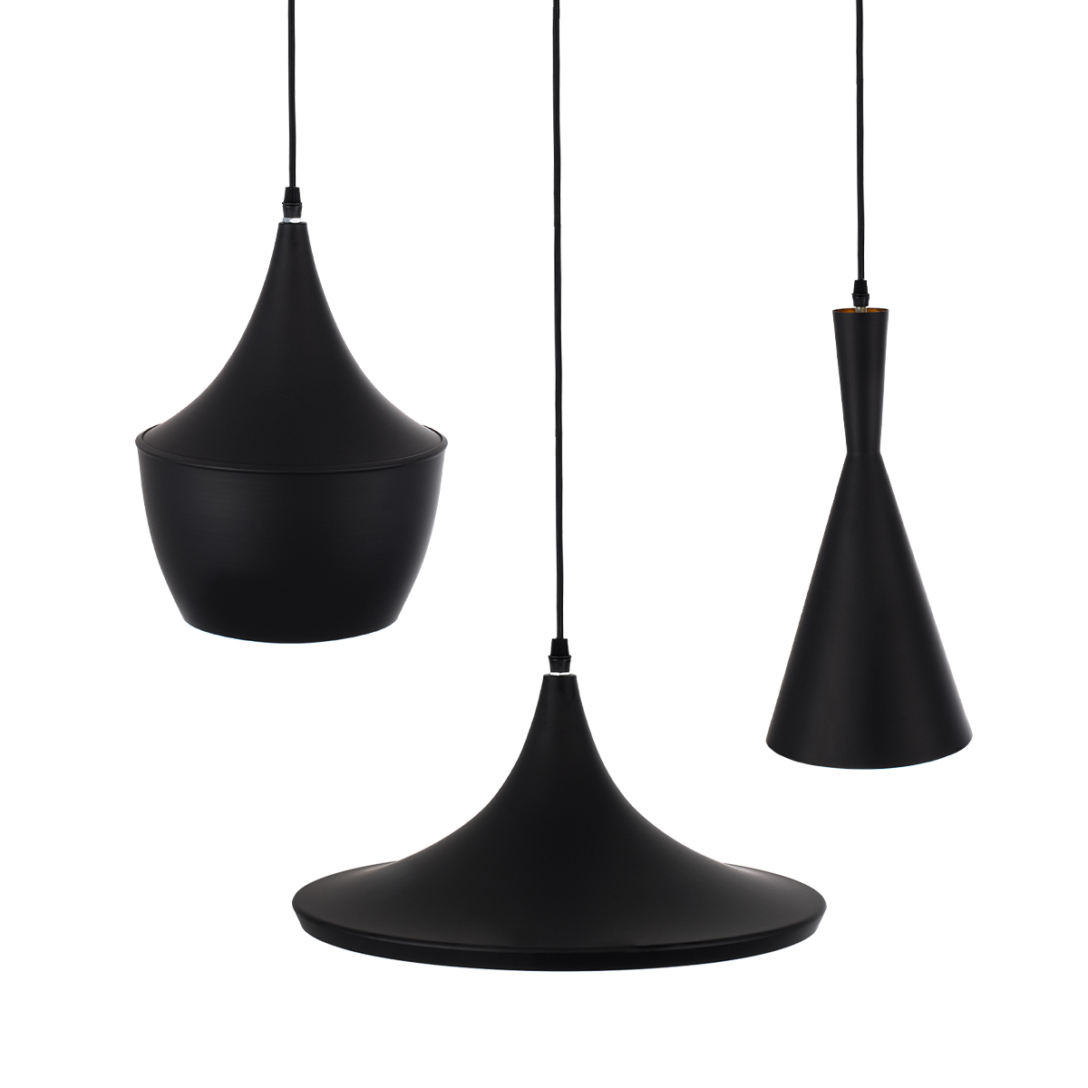GLOBOSTAR® SHANGHAI 01025 Μοντέρνο Κρεμαστό Φωτιστικό Οροφής με Ντουί 3 x E27 AC 220-240V IP20 - Μαύρο & Χρυσό - Μ79.5 x Π79.5 x Υ38cm - Σετ 3 Τεμαχίων - Image 8