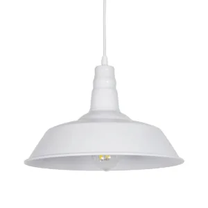 GLOBOSTAR® RAY 01043 Vintage Κρεμαστό Φωτιστικό Οροφής με Ντουί 1 x E27 AC 220-240V IP20 - Λευκό - Μ36 x Π36 x Υ25cm