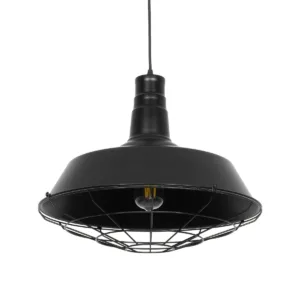 GLOBOSTAR® RAY 01048 Vintage Κρεμαστό Φωτιστικό Οροφής με Ντουί 1 x E27 AC 220-240V IP20 - Μαύρο - Μ46 x Π46 x Υ39cm