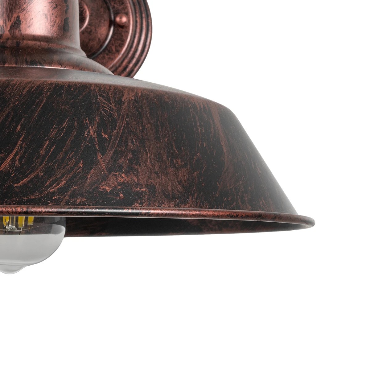 GLOBOSTAR® RAY 01052 Vintage Φωτιστικό Τοίχου - Απλίκα με Ντουί 1 x E27 AC 220-240V IP20 - Χάλκινο Εφέ Σκουριάς - Μ35 x Π40 x Υ32cm - Image 4