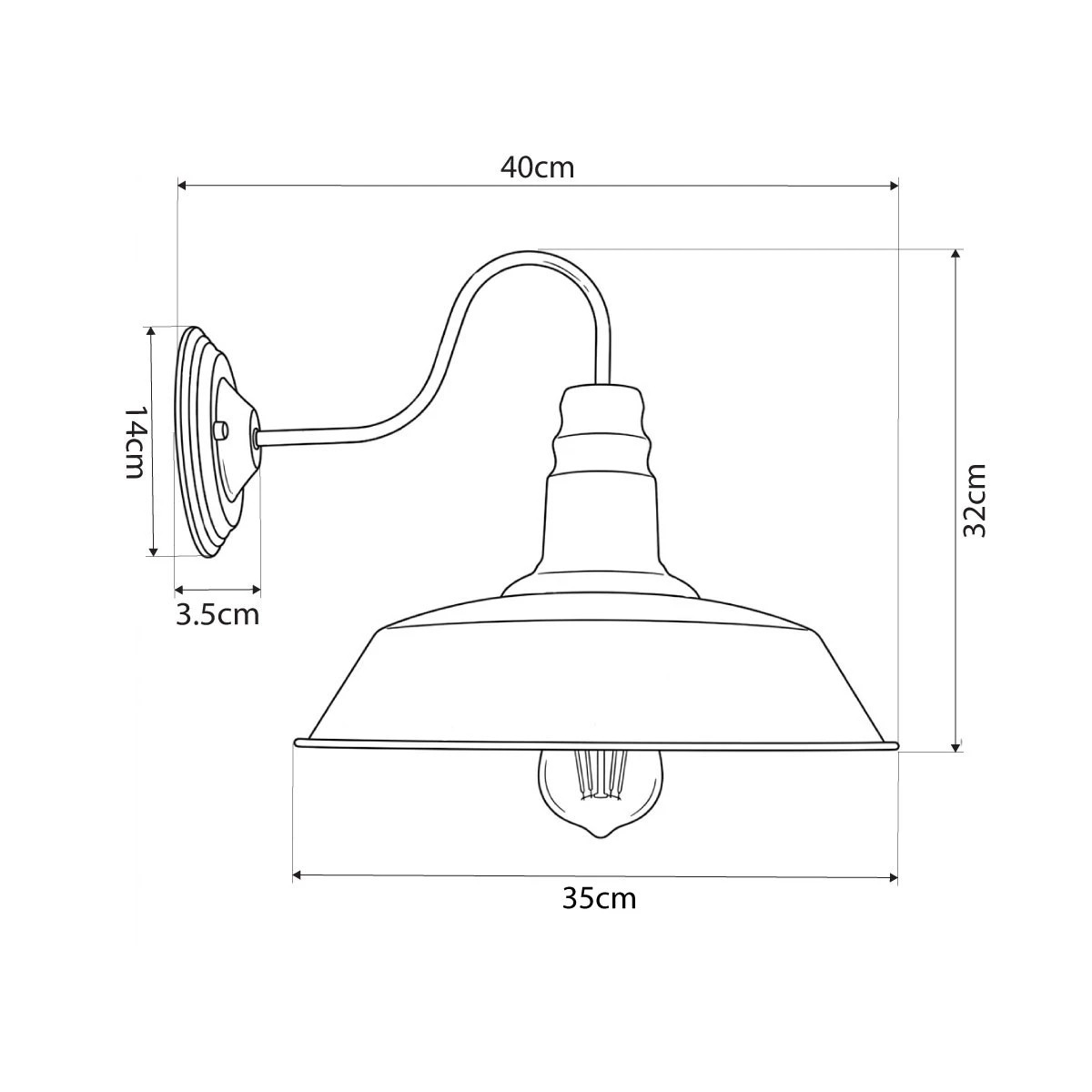 GLOBOSTAR® RAY 01052 Vintage Φωτιστικό Τοίχου - Απλίκα με Ντουί 1 x E27 AC 220-240V IP20 - Χάλκινο Εφέ Σκουριάς - Μ35 x Π40 x Υ32cm - Image 5