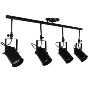 GLOBOSTAR® HOLLYWOOD 01156 Vintage Φωτιστικό Οροφής με Ντουί 4 x E27 AC 220-240V IP20 - Μαύρο - Μ110 x Π13 x Υ38cm