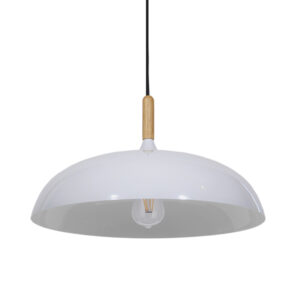 GLOBOSTAR® VALLETE 01256 Μοντέρνο Κρεμαστό Φωτιστικό Οροφής με Ντουί 1 x E27 AC 220-240V IP20 - Λευκό & Μπεζ - Μ45 x Π45 x Υ27cm