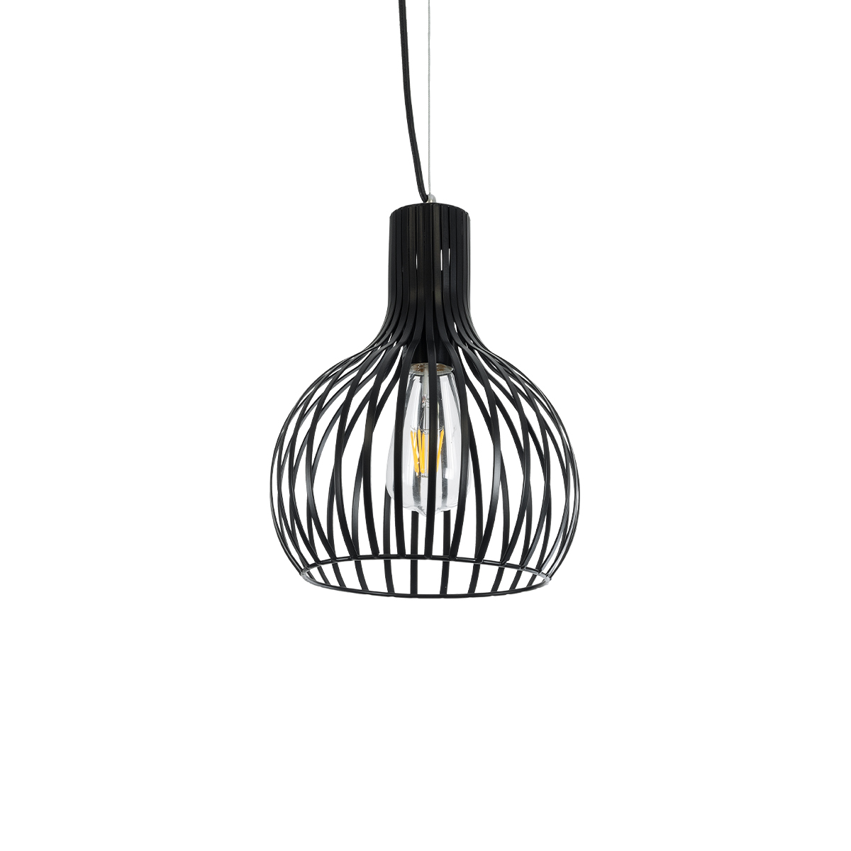 GLOBOSTAR® SCANDI 01386 Vintage Κρεμαστό Φωτιστικό Οροφής με Ντουί 1 x E27 AC 220-240V IP20 - Μαύρο - Μ23 x Π23 x Υ30cm - Image 2
