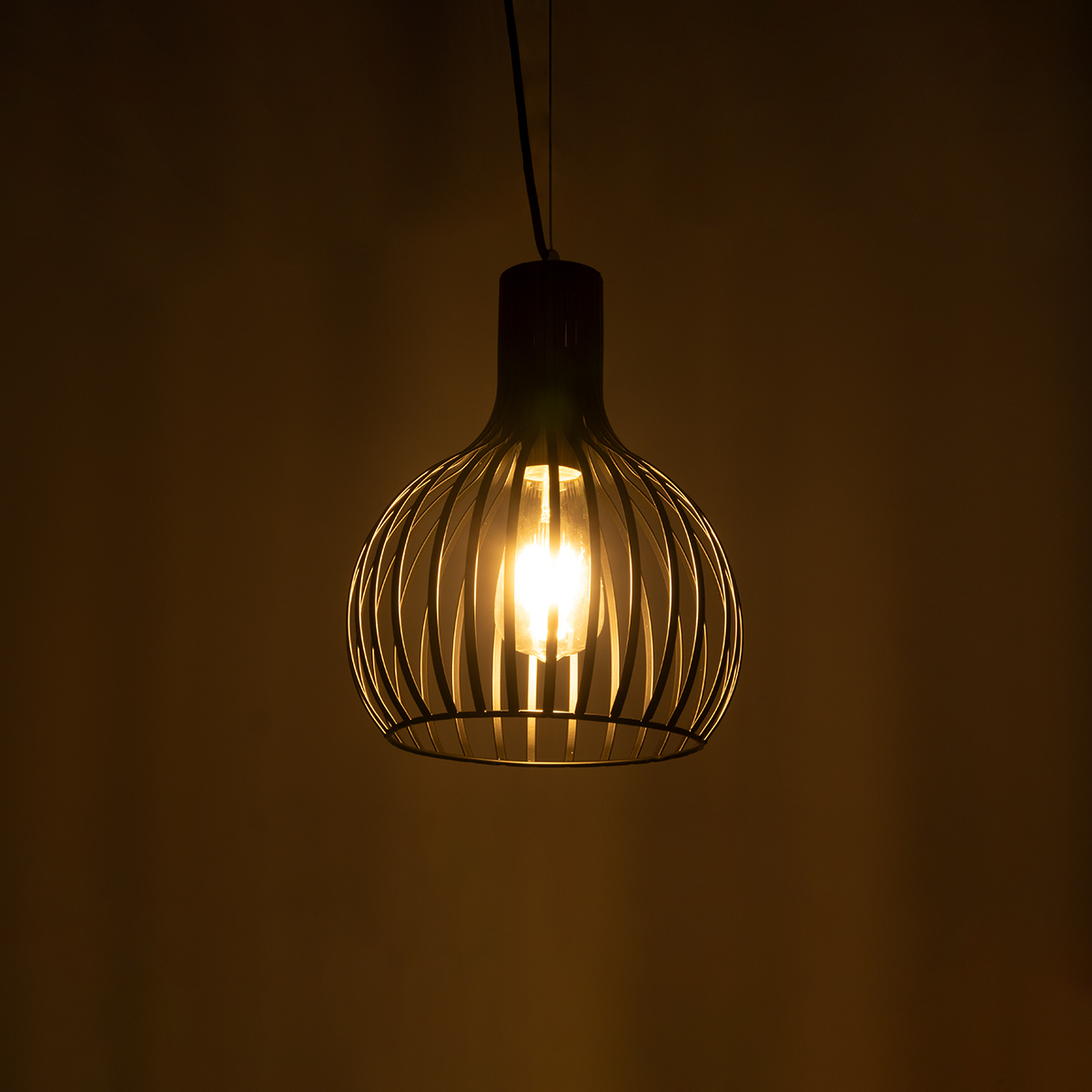 GLOBOSTAR® SCANDI 01386 Vintage Κρεμαστό Φωτιστικό Οροφής με Ντουί 1 x E27 AC 220-240V IP20 - Μαύρο - Μ23 x Π23 x Υ30cm - Image 3
