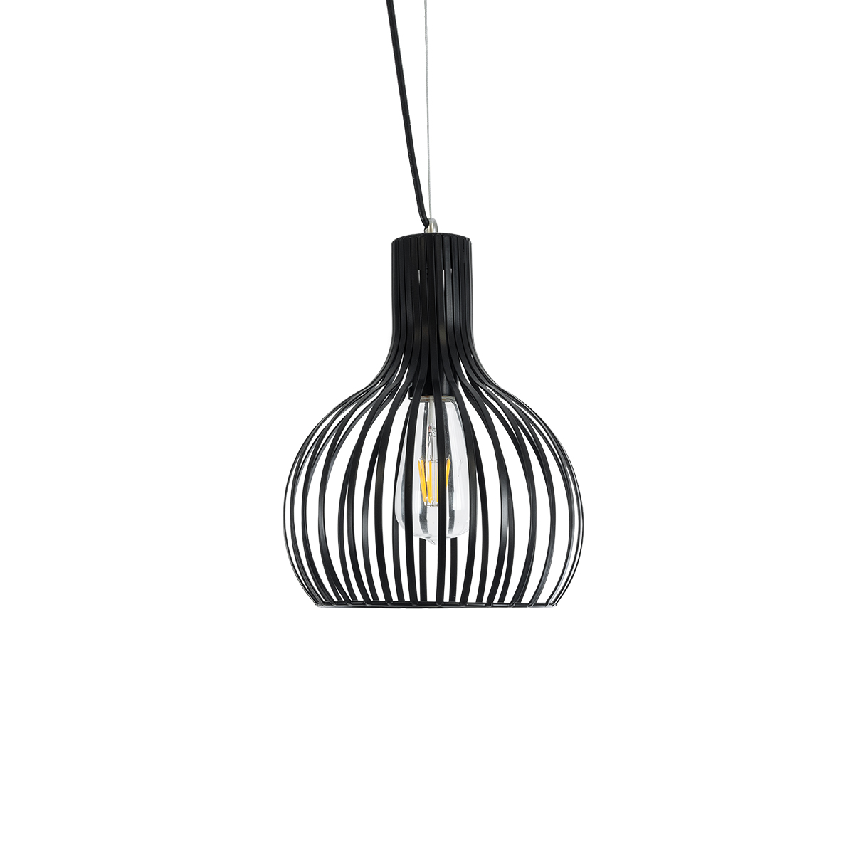 GLOBOSTAR® SCANDI 01386 Vintage Κρεμαστό Φωτιστικό Οροφής με Ντουί 1 x E27 AC 220-240V IP20 - Μαύρο - Μ23 x Π23 x Υ30cm - Image 5