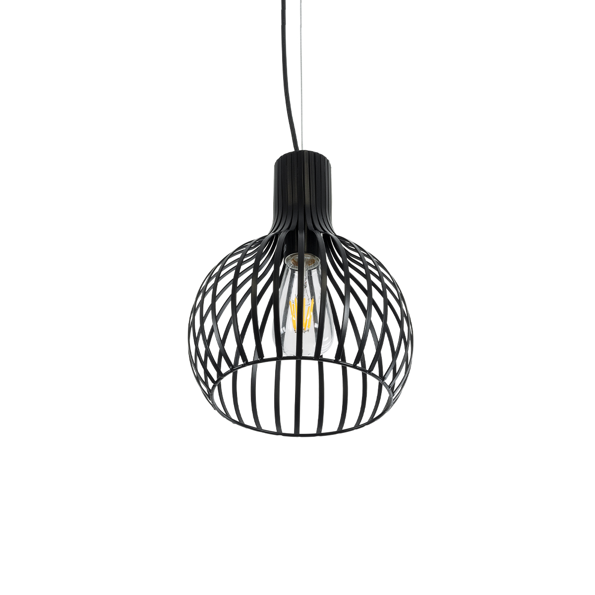 GLOBOSTAR® SCANDI 01386 Vintage Κρεμαστό Φωτιστικό Οροφής με Ντουί 1 x E27 AC 220-240V IP20 - Μαύρο - Μ23 x Π23 x Υ30cm - Image 6