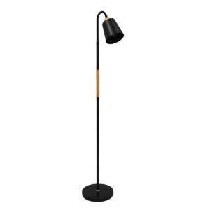 GLOBOSTAR® RIBBON 01585 Μοντέρνο Επιδαπέδιο Φωτιστικό με Ντουί 1 x E27 AC 220-240V IP20 - Μαύρο & Μπεζ - Μ13 x Π13 x Υ164cm
