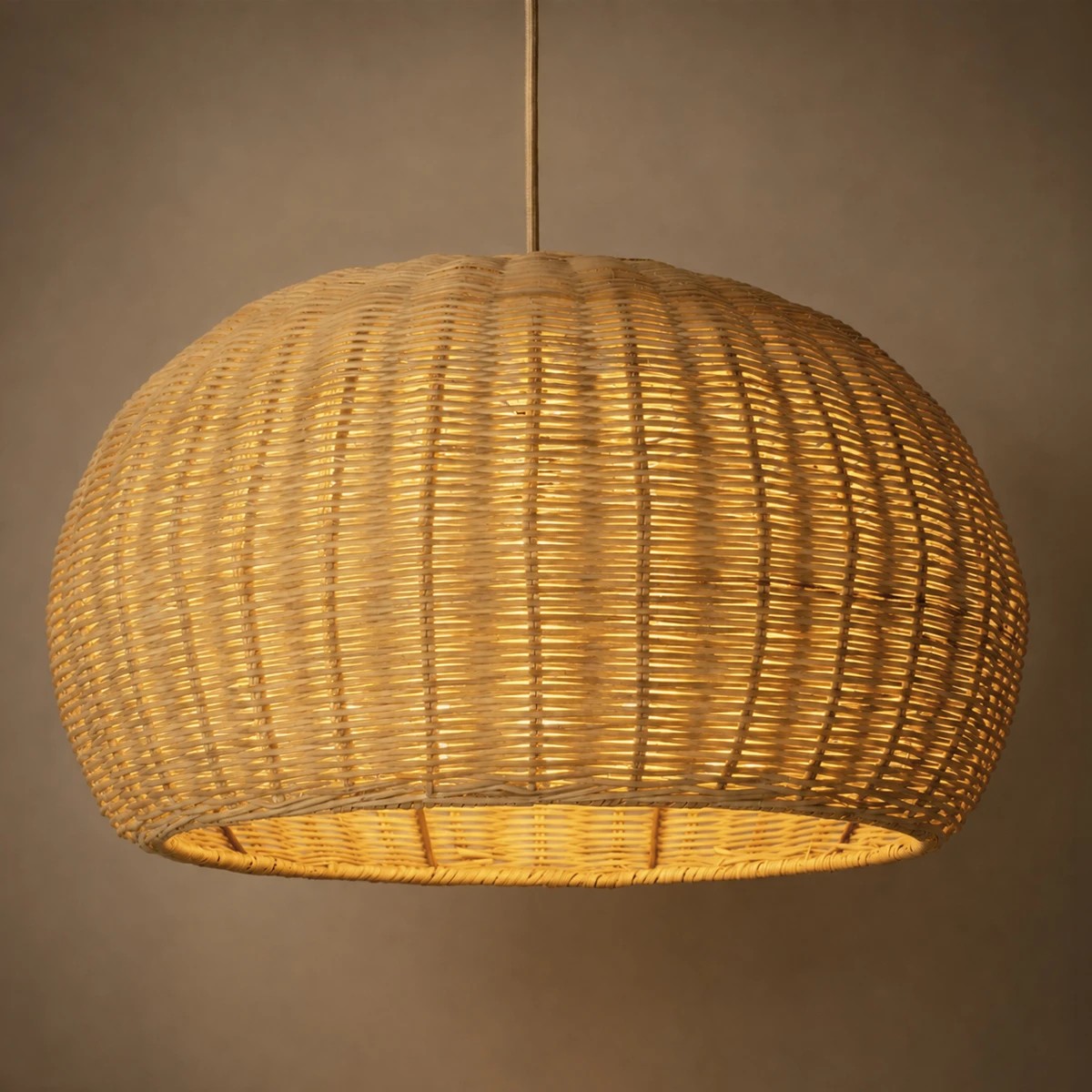 GLOBOSTAR® DE LA MER 01624 Boho Κρεμαστό Φωτιστικό Οροφής με Ντουί 3 x E27 AC 220-240V IP20 - Μπεζ - Μ45 x Π45 x Υ24cm - Image 2