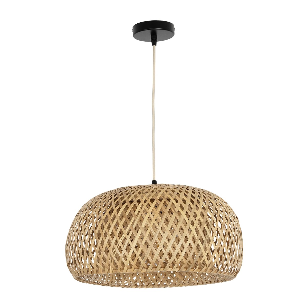 GLOBOSTAR® SAN TROPEZ 01626 Boho Κρεμαστό Φωτιστικό Οροφής με Ντουί 1 x E27 AC 220-240V IP20 - Μπεζ - Μ38 x Π38 x Υ22cm - Image 3