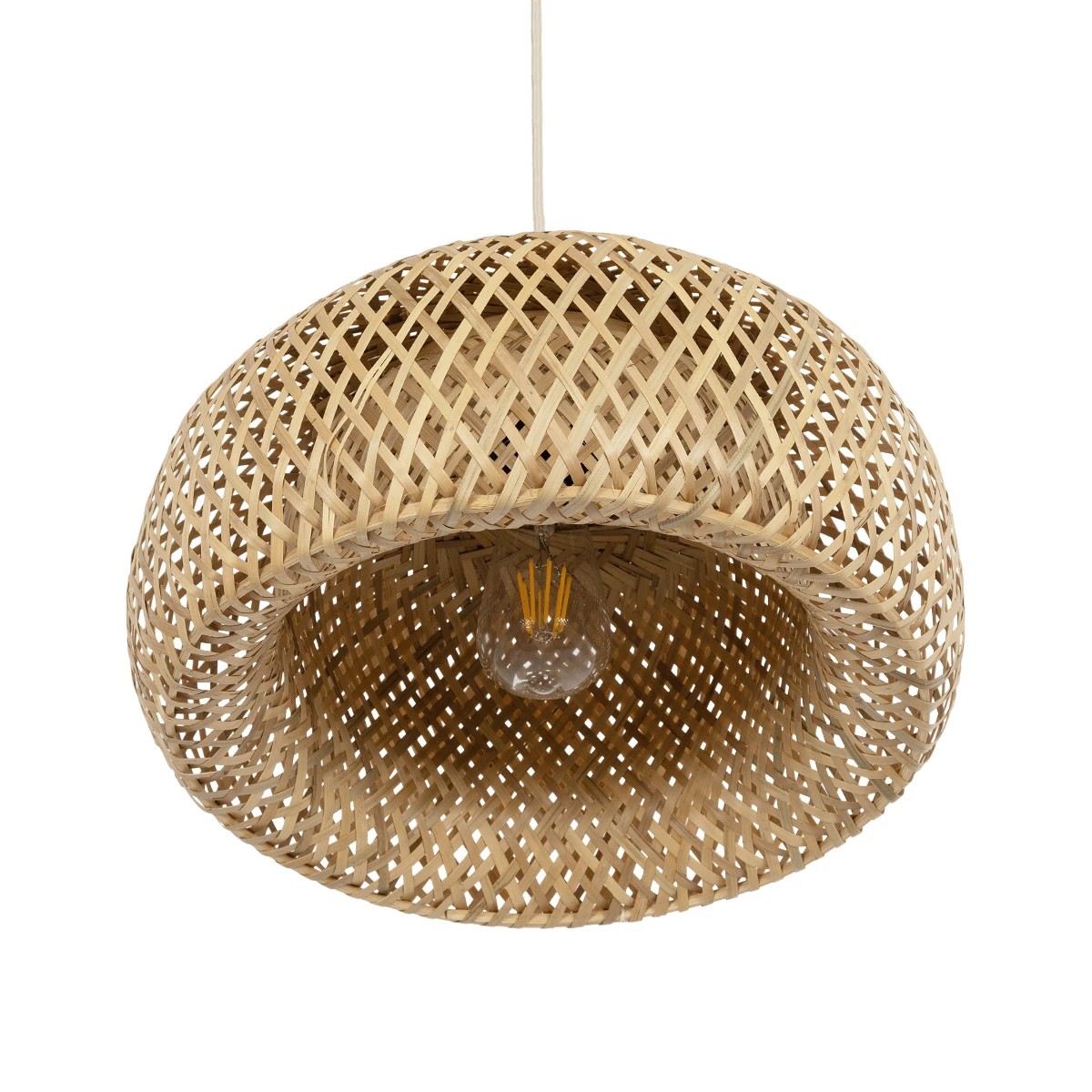 GLOBOSTAR® SAN TROPEZ 01626 Boho Κρεμαστό Φωτιστικό Οροφής με Ντουί 1 x E27 AC 220-240V IP20 - Μπεζ - Μ38 x Π38 x Υ22cm - Image 5