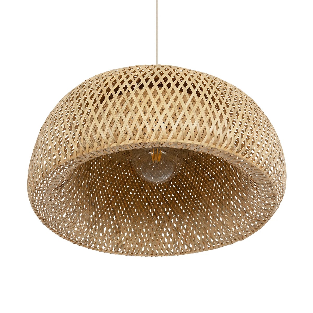 GLOBOSTAR® SAN TROPEZ 01627 Boho Κρεμαστό Φωτιστικό Οροφής με Ντουί 1 x E27 AC 220-240V IP20 - Μπεζ - Μ60 x Π60 x Υ29cm - Image 5
