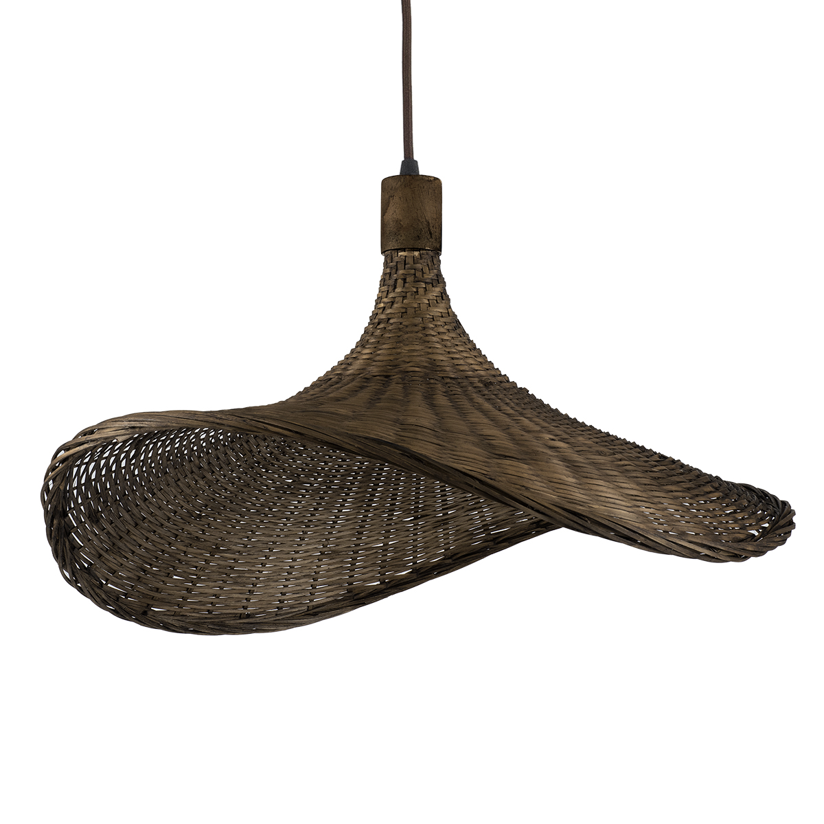 GLOBOSTAR® CUBA 01720 Boho Κρεμαστό Φωτιστικό Οροφής με Ντουί 1 x E27 AC 220-240V IP20 - Καφέ - Μ53 x Π53 x Υ30cm - Image 2