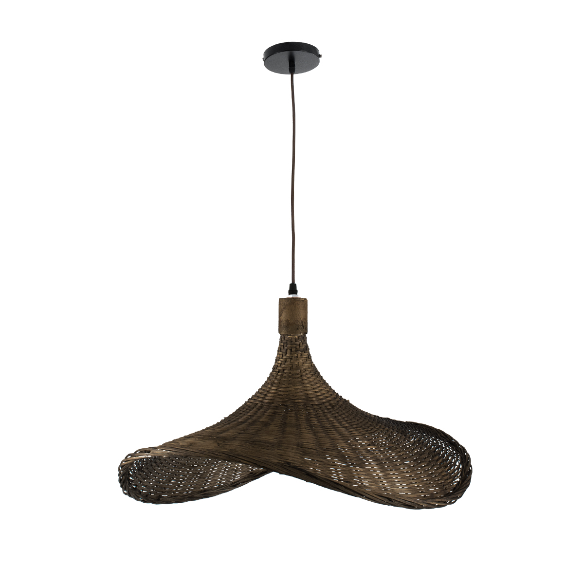 GLOBOSTAR® CUBA 01720 Boho Κρεμαστό Φωτιστικό Οροφής με Ντουί 1 x E27 AC 220-240V IP20 - Καφέ - Μ53 x Π53 x Υ30cm - Image 4