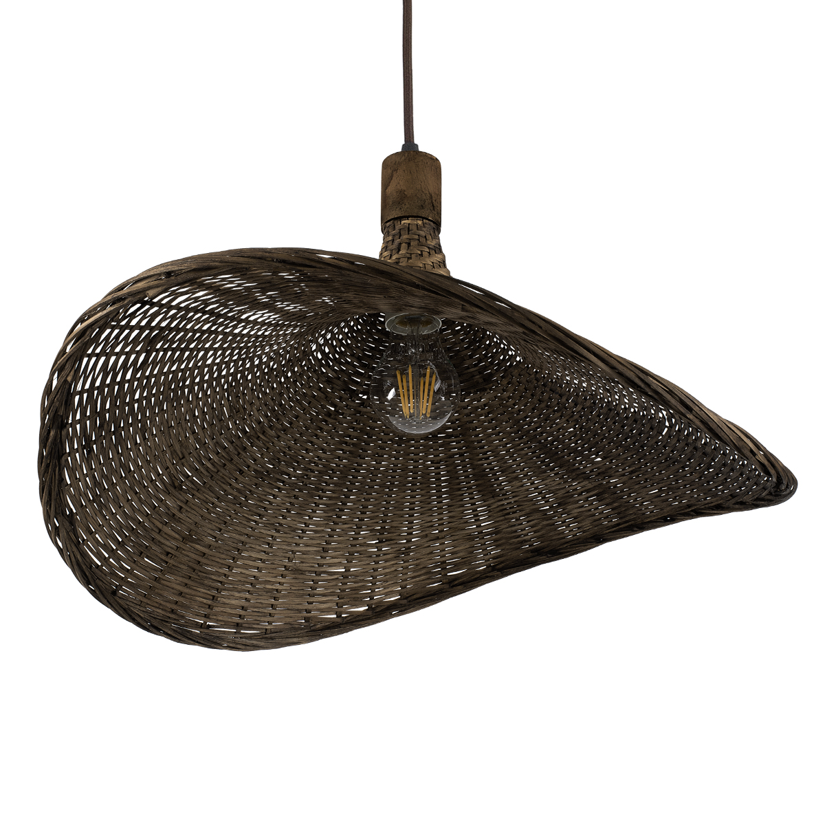 GLOBOSTAR® CUBA 01720 Boho Κρεμαστό Φωτιστικό Οροφής με Ντουί 1 x E27 AC 220-240V IP20 - Καφέ - Μ53 x Π53 x Υ30cm - Image 6