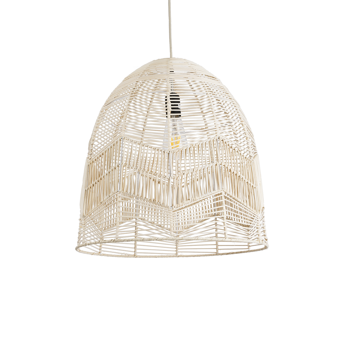 GLOBOSTAR® ALOHA 01751 Boho Κρεμαστό Φωτιστικό Οροφής με Ντουί 1 x E27 AC 220-240V IP20 - Μπεζ - Μ45 x Π45 x Υ48cm - Image 2