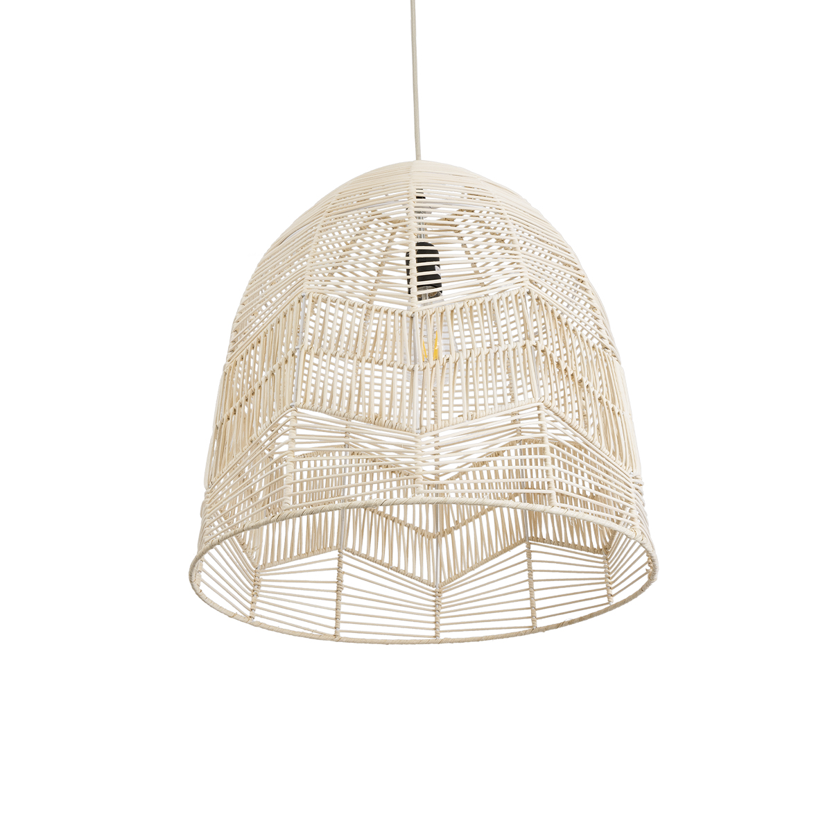 GLOBOSTAR® ALOHA 01751 Boho Κρεμαστό Φωτιστικό Οροφής με Ντουί 1 x E27 AC 220-240V IP20 - Μπεζ - Μ45 x Π45 x Υ48cm - Image 6
