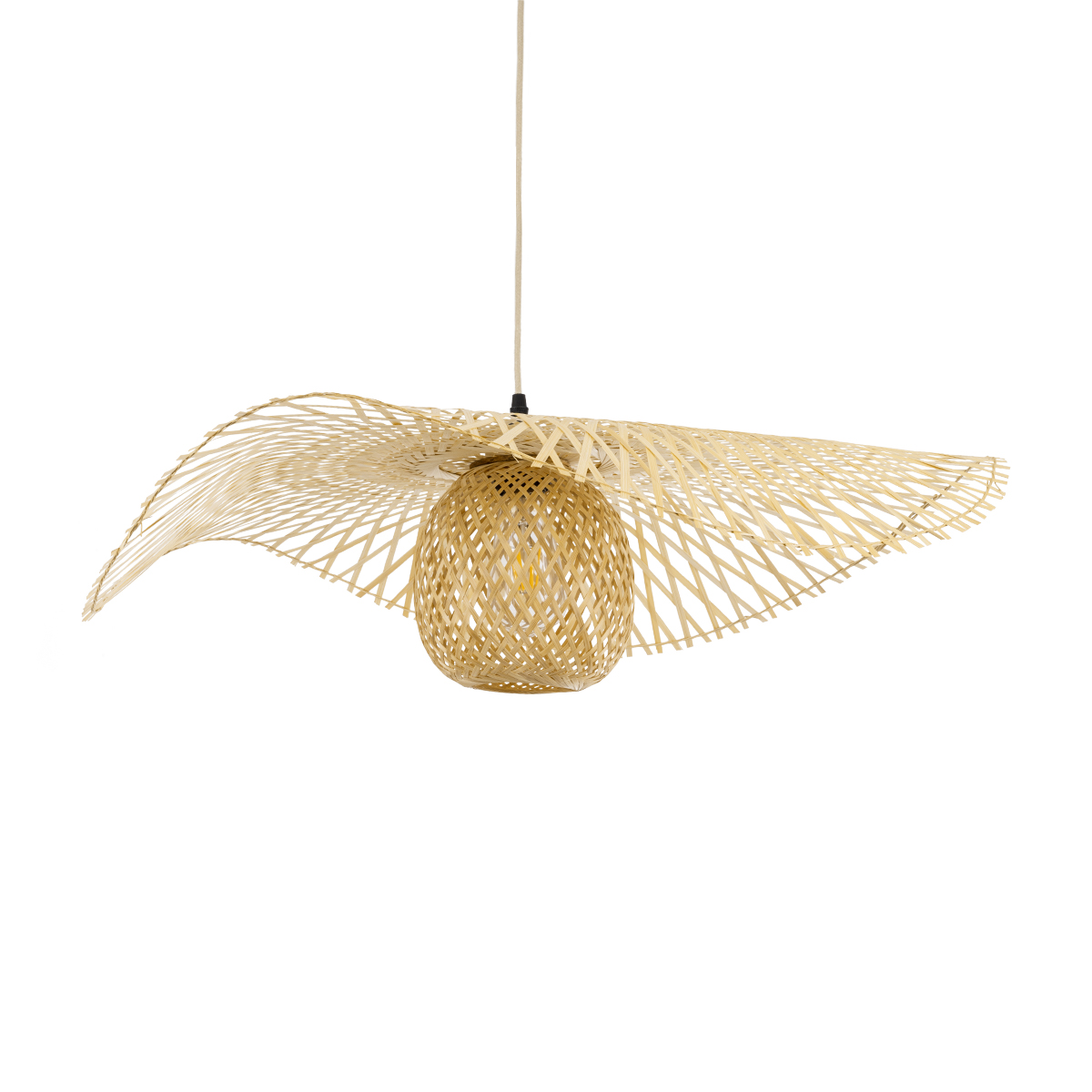 GLOBOSTAR® CINNABAR 01837 Boho Κρεμαστό Φωτιστικό Οροφής με Ντουί 1 x E27 AC 220-240V IP20 - Μπεζ - Μ75 x Π75 x Υ21cm - Image 2