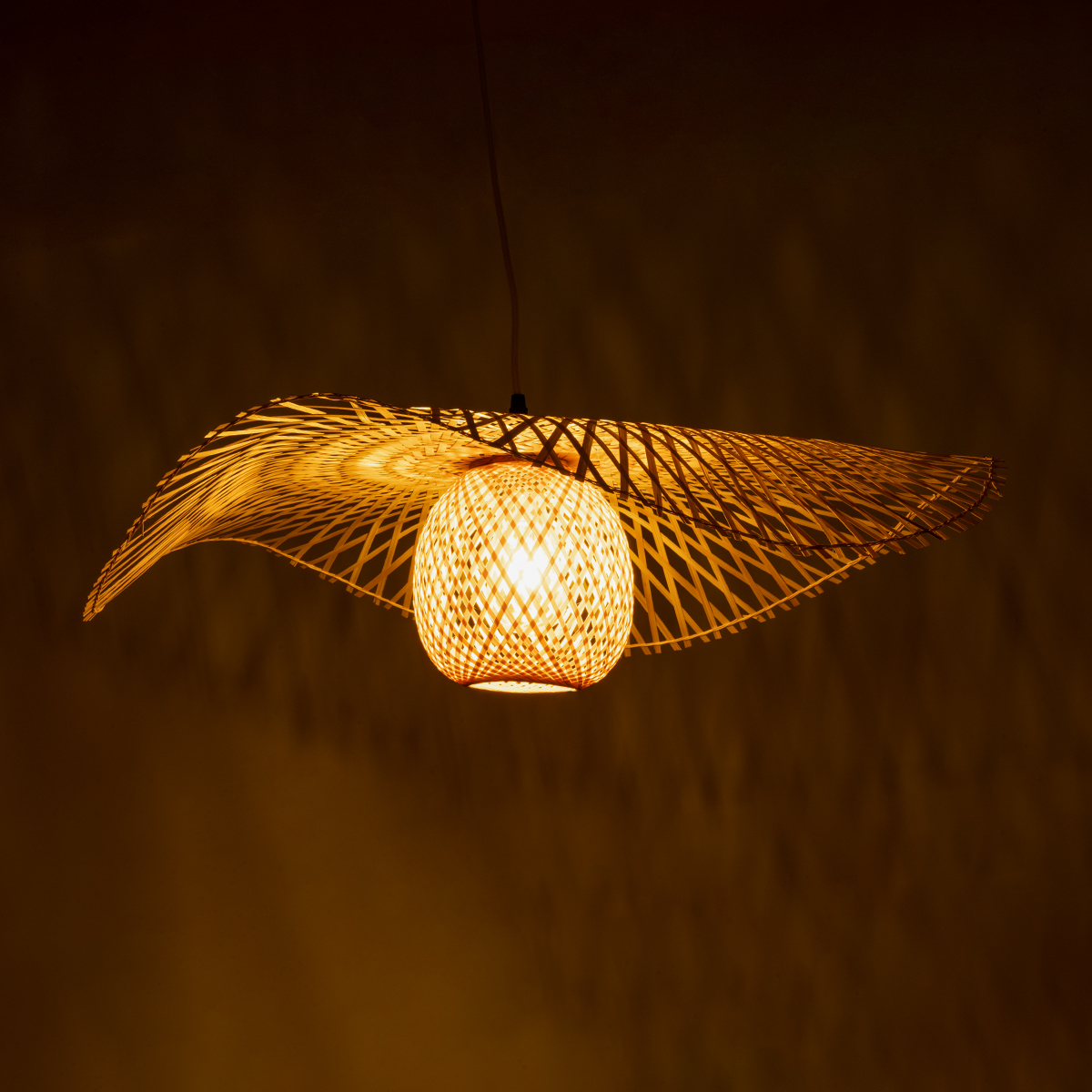 GLOBOSTAR® CINNABAR 01837 Boho Κρεμαστό Φωτιστικό Οροφής με Ντουί 1 x E27 AC 220-240V IP20 - Μπεζ - Μ75 x Π75 x Υ21cm - Image 3
