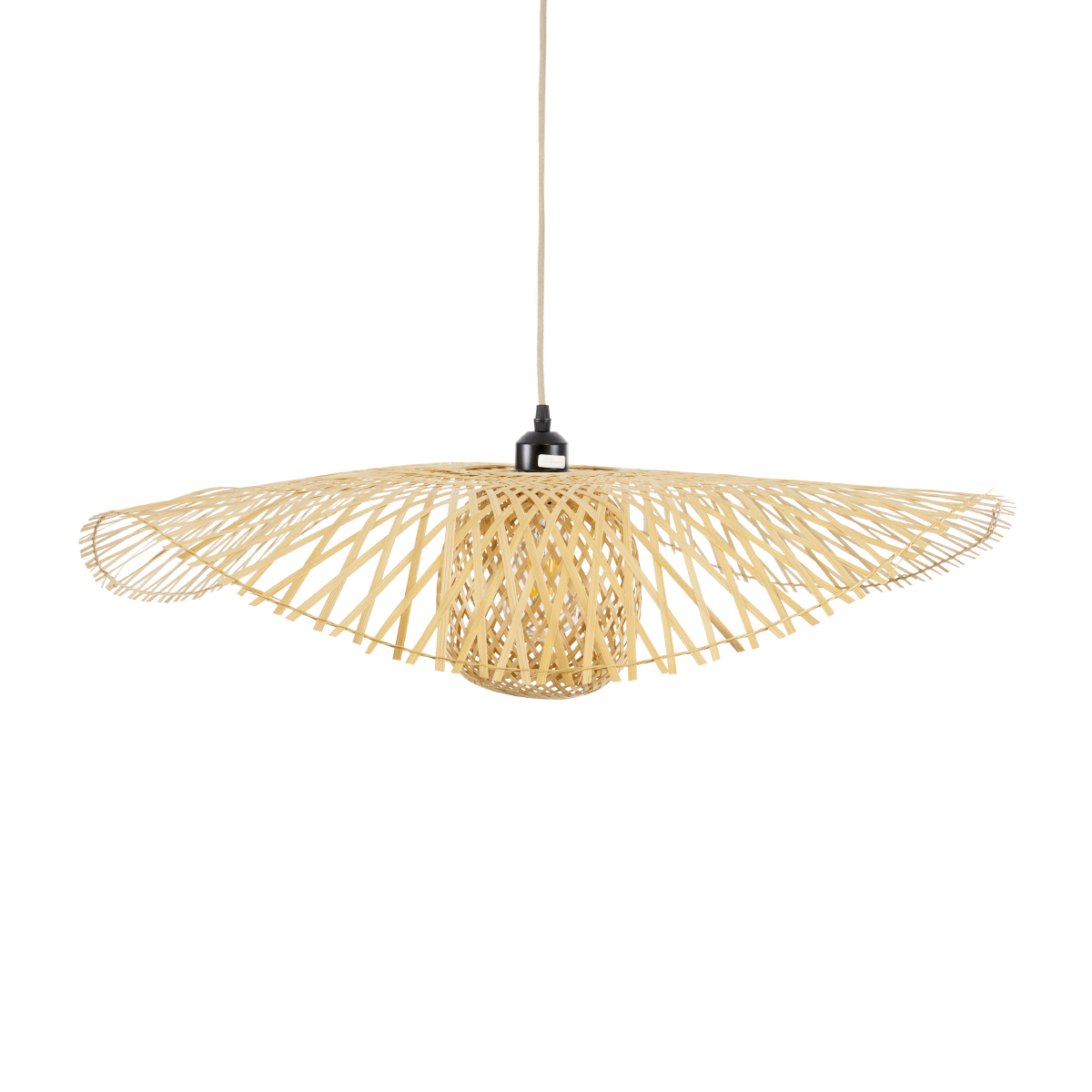 GLOBOSTAR® CINNABAR 01837 Boho Κρεμαστό Φωτιστικό Οροφής με Ντουί 1 x E27 AC 220-240V IP20 - Μπεζ - Μ75 x Π75 x Υ21cm - Image 5