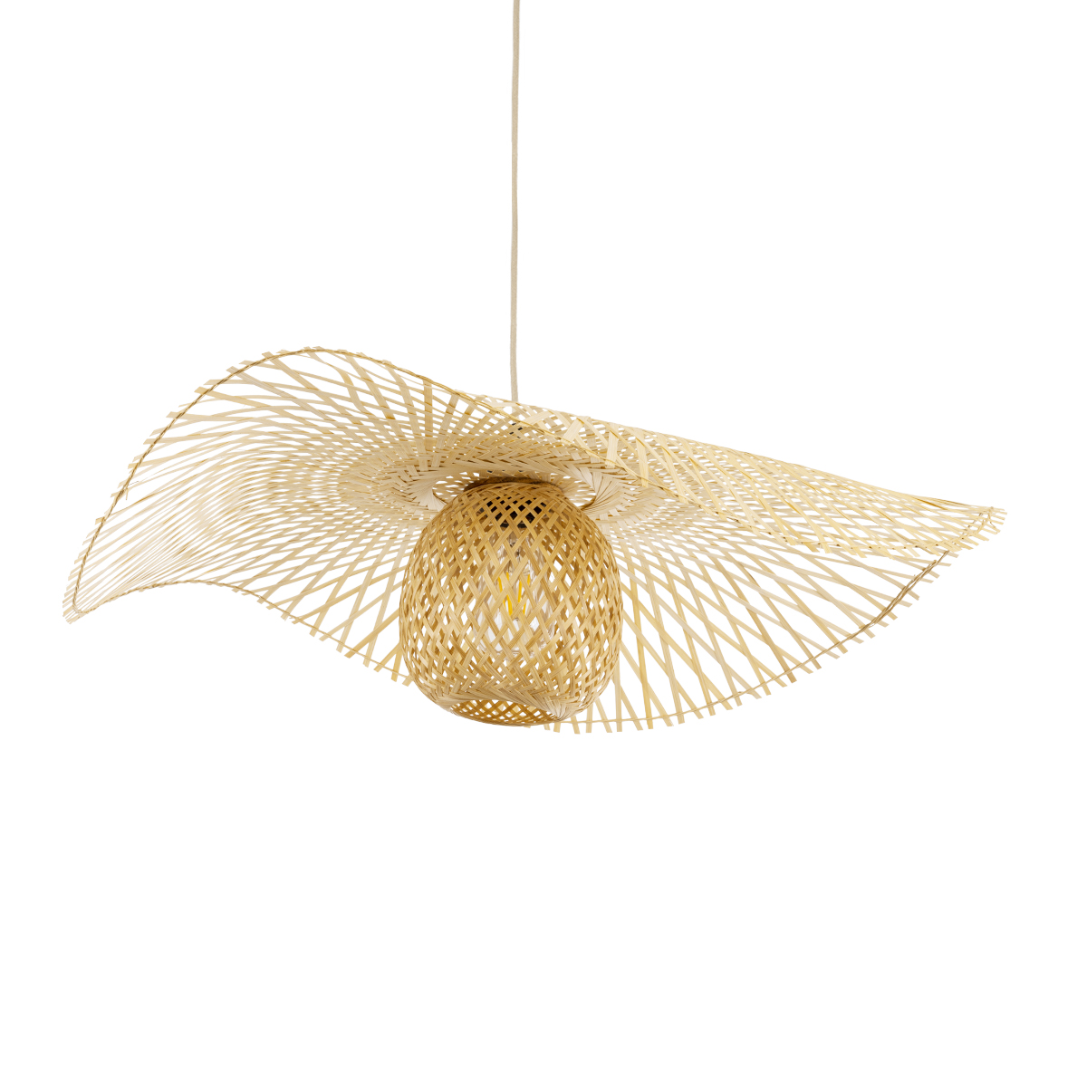 GLOBOSTAR® CINNABAR 01837 Boho Κρεμαστό Φωτιστικό Οροφής με Ντουί 1 x E27 AC 220-240V IP20 - Μπεζ - Μ75 x Π75 x Υ21cm - Image 6