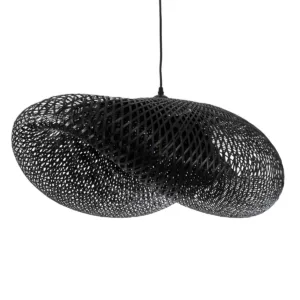 GLOBOSTAR® MEXICO 02202 Boho Κρεμαστό Φωτιστικό Οροφής με Ντουί 1 x E27 AC 220-240V IP20 - Μαύρο - Μ85 x Π50 x Υ30cm