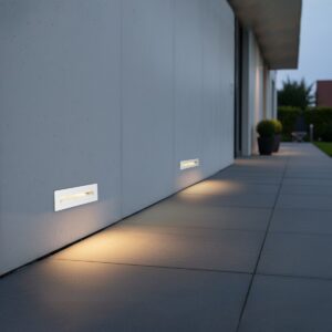 kelvo® STEPART KLV-101-0088 Χωνευτό Φωτιστικό Σκαλοπατιού / Διαδρόμου LED 4W 500lm 45° AC 220-240V Αδιάβροχο IP65 Θερμό Λευκό 2700K - Lumileds SMD Chip & TÜV SÜD Driver - Λευκό Ματ - Μ21 x Π5.5 x Υ6.5cm / Q20.3 x 5.6cm - 5 Χρόνια Εγγύηση